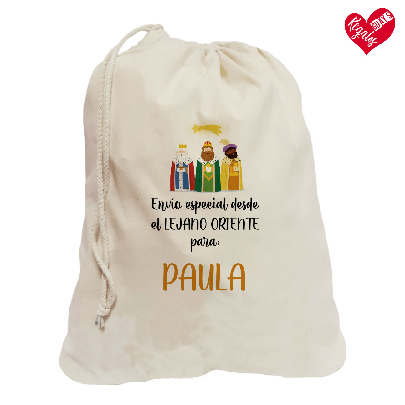 Saco de Navidad personalizado "Envio desde el Lejano Oriente"