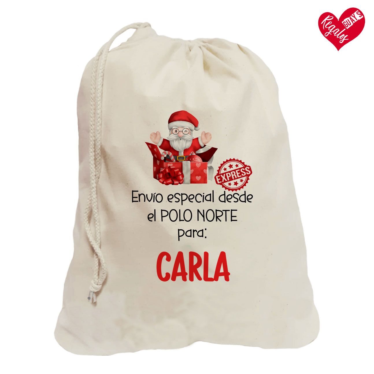 Saco de Navidad personalizado "Papá Noel express"