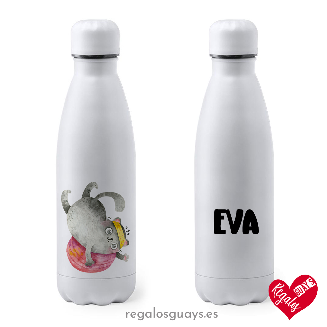 Botella de acero inoxidable personalizada Modelo "Gym & Cats" - Imagen 5