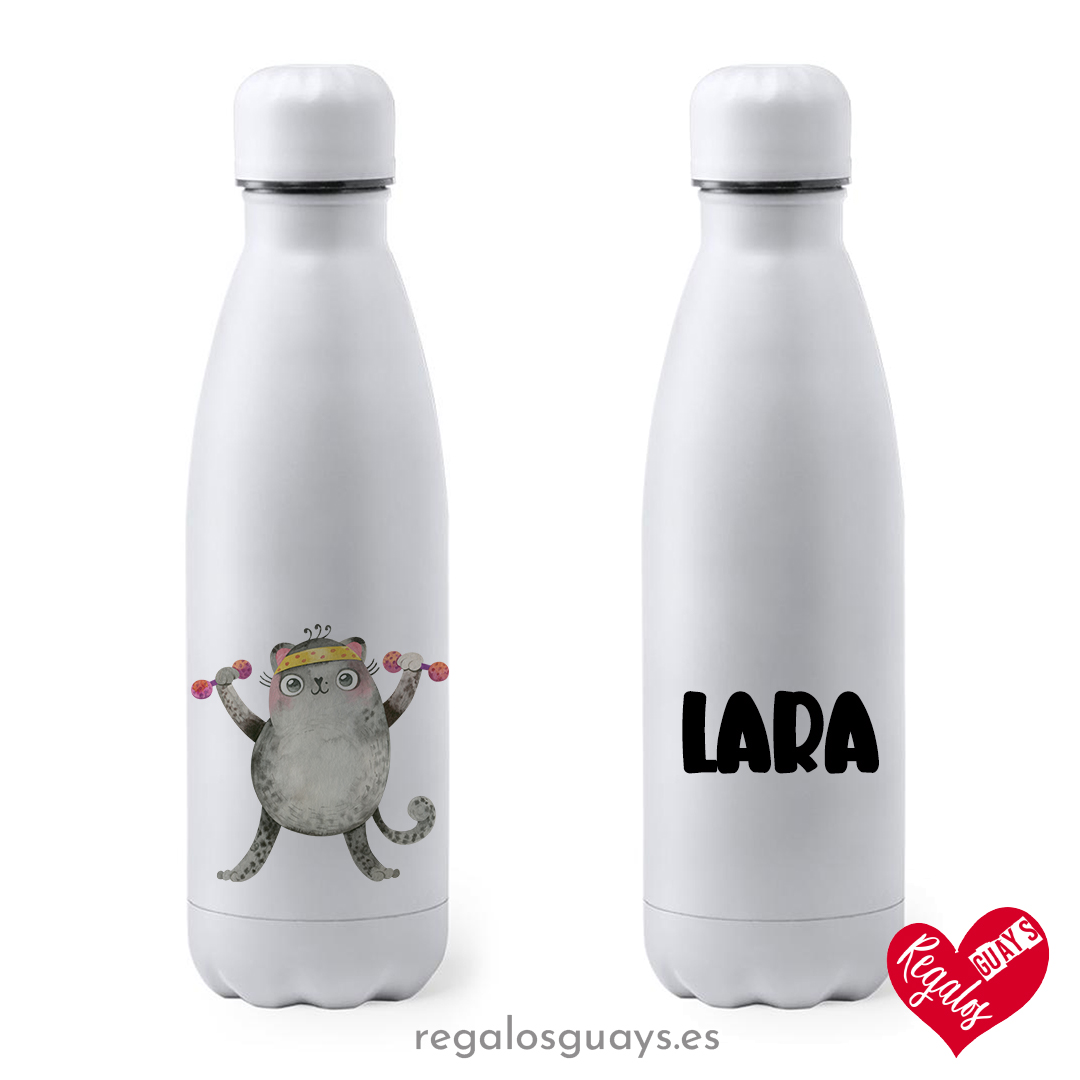 Botella de acero inoxidable personalizada Modelo "Gym & Cats" - Imagen 4