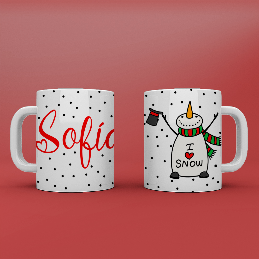 Taza personalizada "I love Snow"