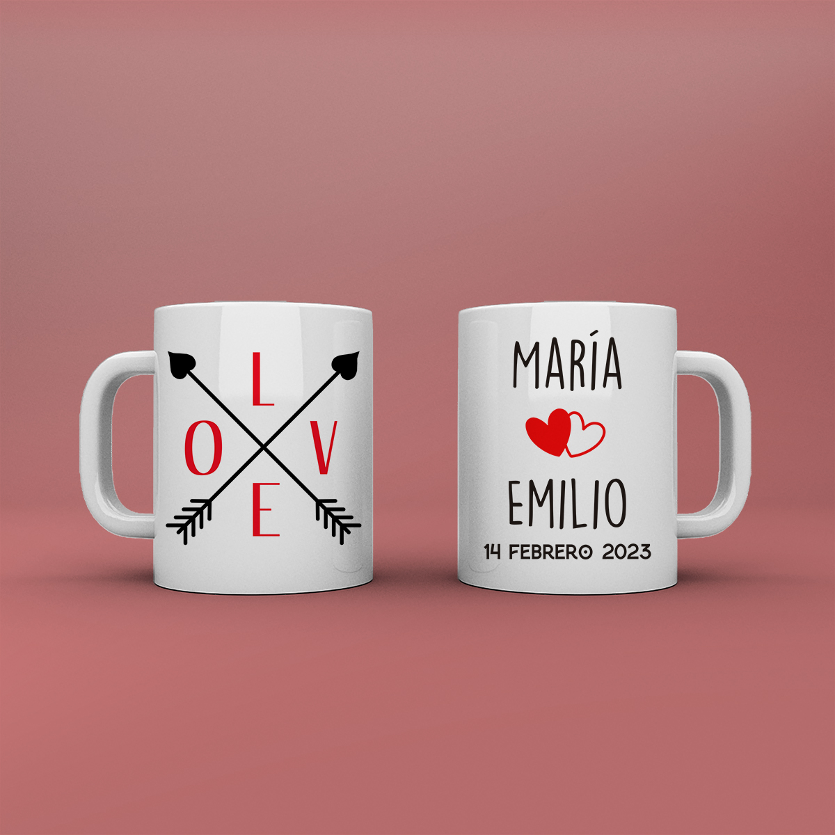 Taza personalizada "Flechas de amor"