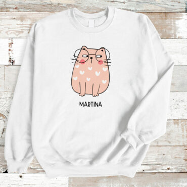 Sudadera blanca personalizada diseño "Mi gata"