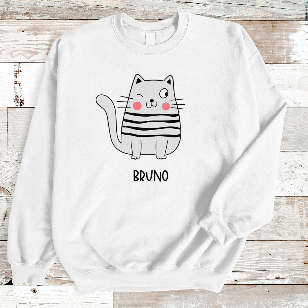 Sudadera blanca diseño "Mi gato"