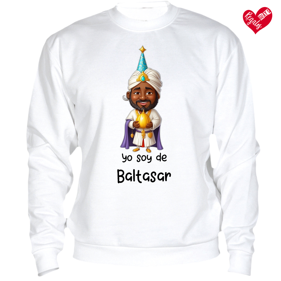 Sudadera blanca "Yo soy de Baltasar"