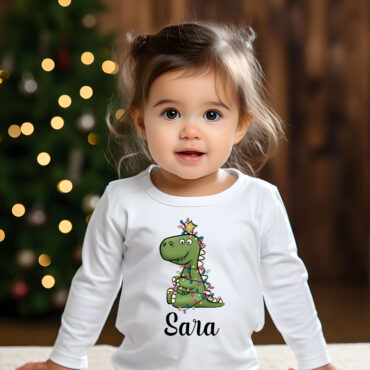 Camiseta personalizada “Dinosaurio Navideño”