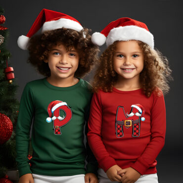 Camiseta con inicial Navideña personalizada