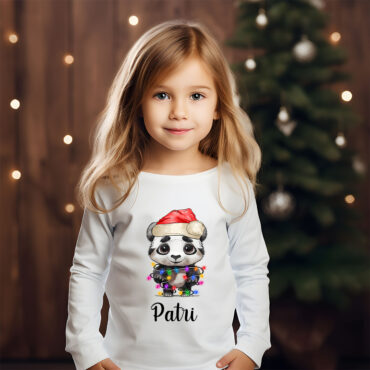 Camiseta personalizada “Osito Panda Navideño”