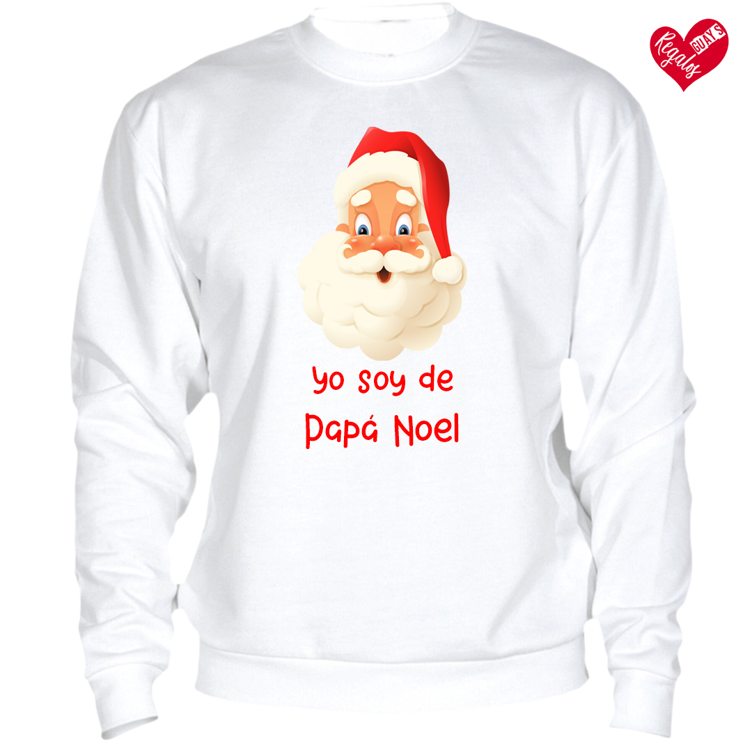 Sudadera blanca "Yo soy de Papá Noel"