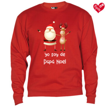 Sudadera roja "Papa Noel y su Reno"