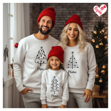Sudadera blanca "Navidad en familia"