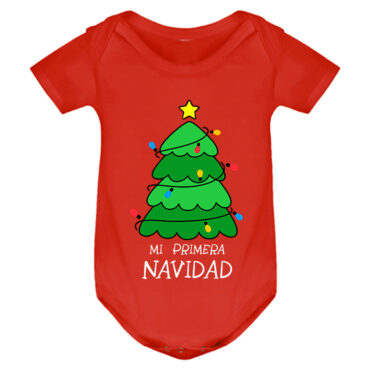 Body rojo navideño “Arbolito de mi primera Navidad” Modelo 2