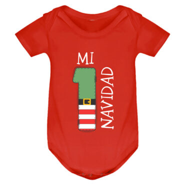 Body rojo navideño “Mi primera Navidad”