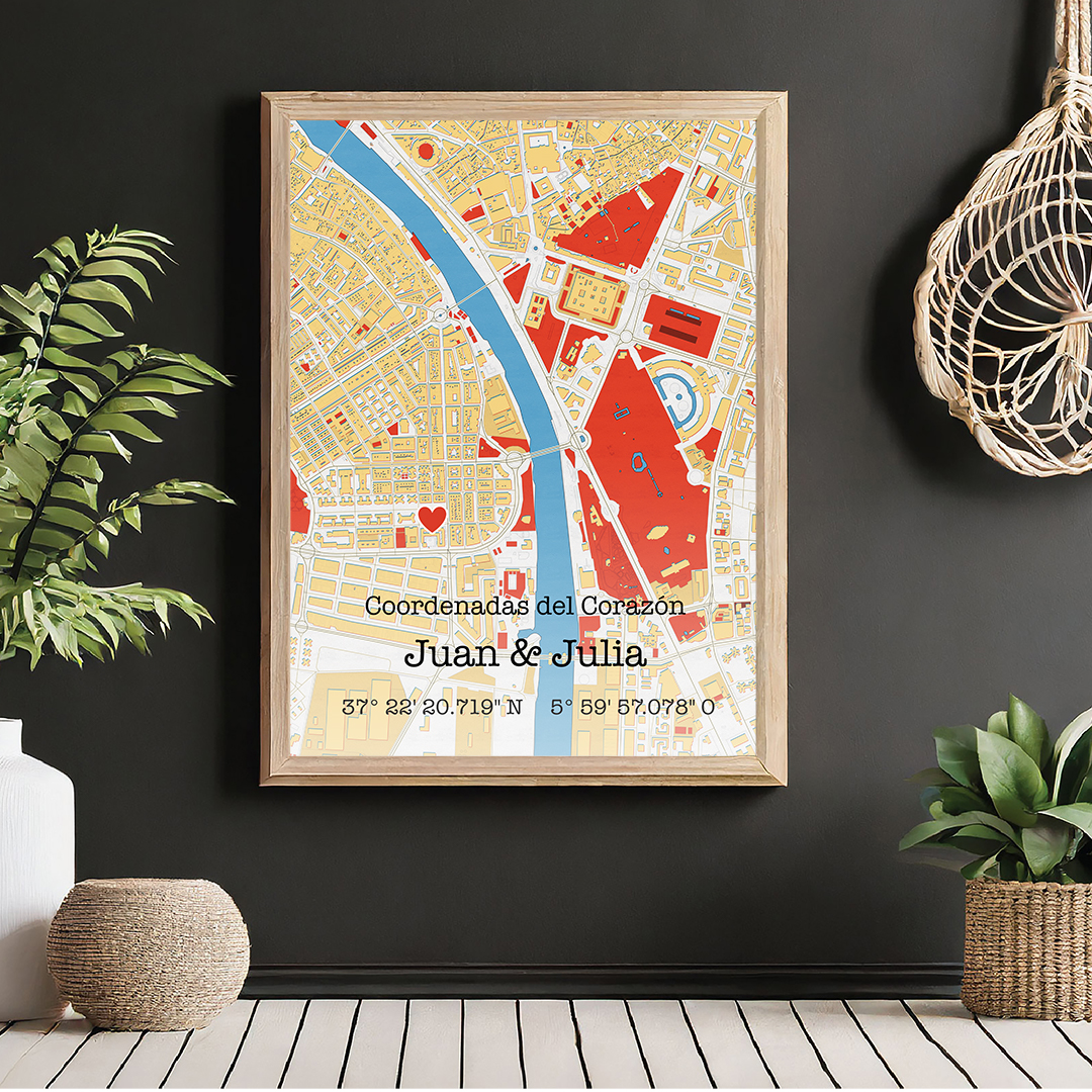 Póster personalizado "Coordenadas del corazón"
