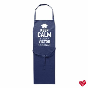 Delantal de algodón personalizado "Keep Calm y deja cocinar"