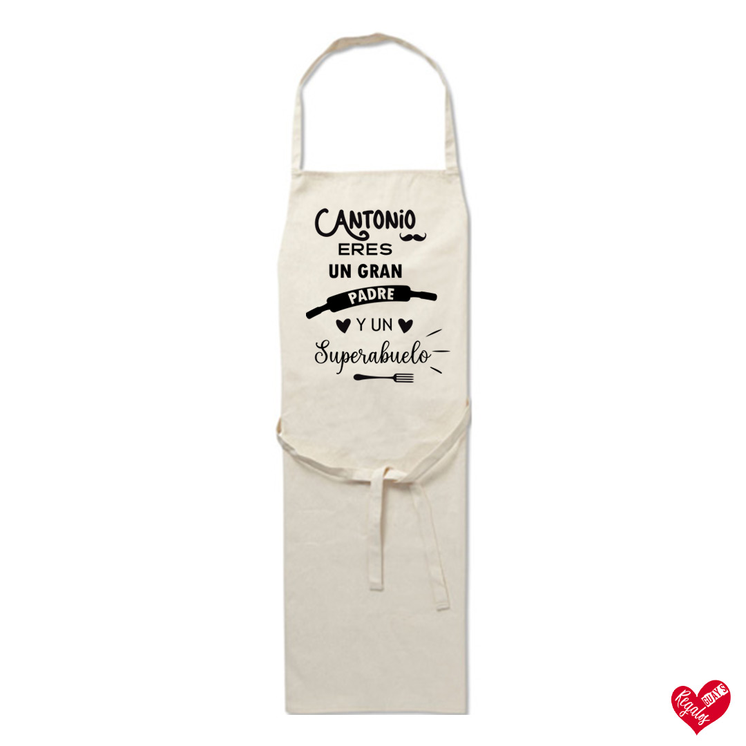 Delantal personalizado "Padre y superabuelo"