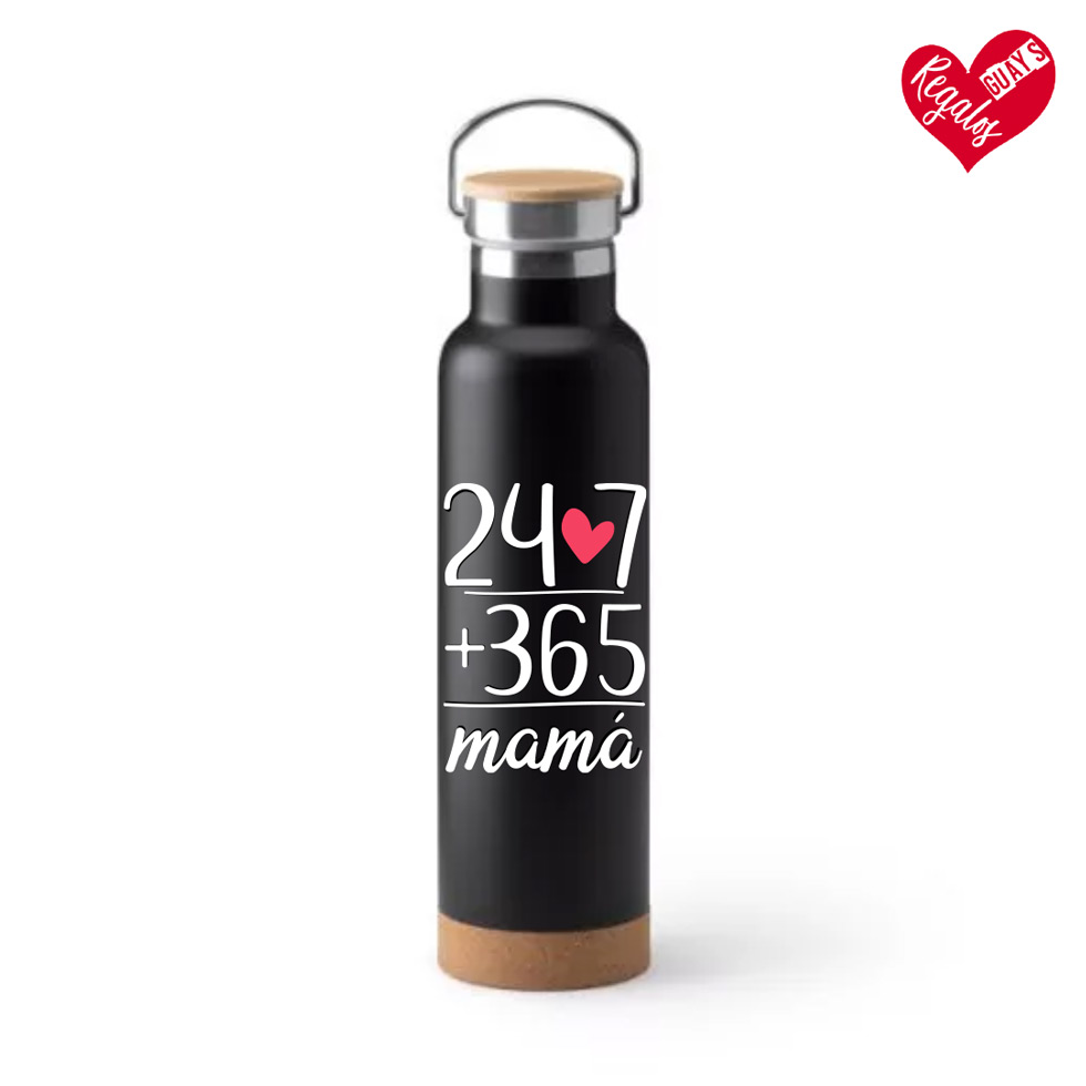 Bidón negro Mamá 24❤️7 + 365