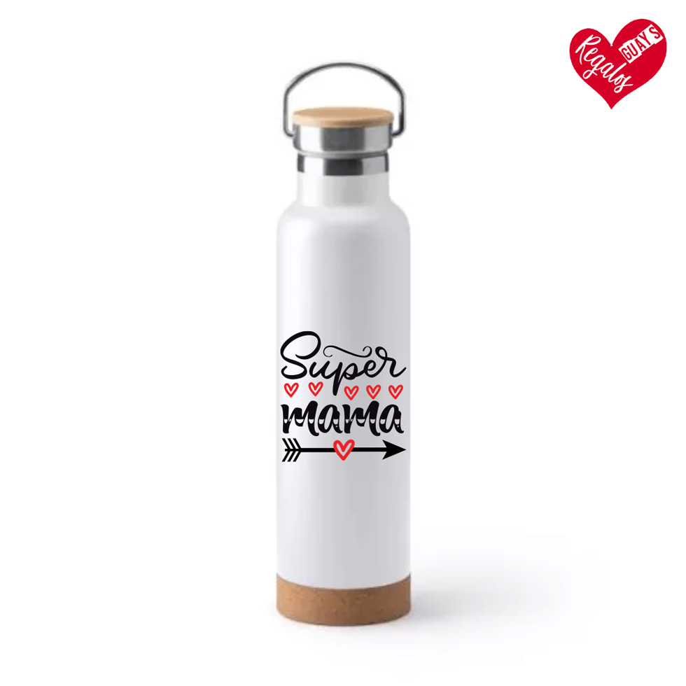 Bidón Súper Mamá con Corazones