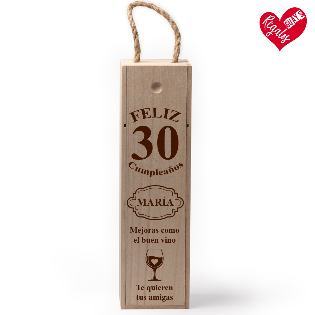 Caja de vino personalizada “Mejoras como el buen vino”